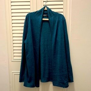 Urban CoCo rich blue shawl-collar open-front cardigan